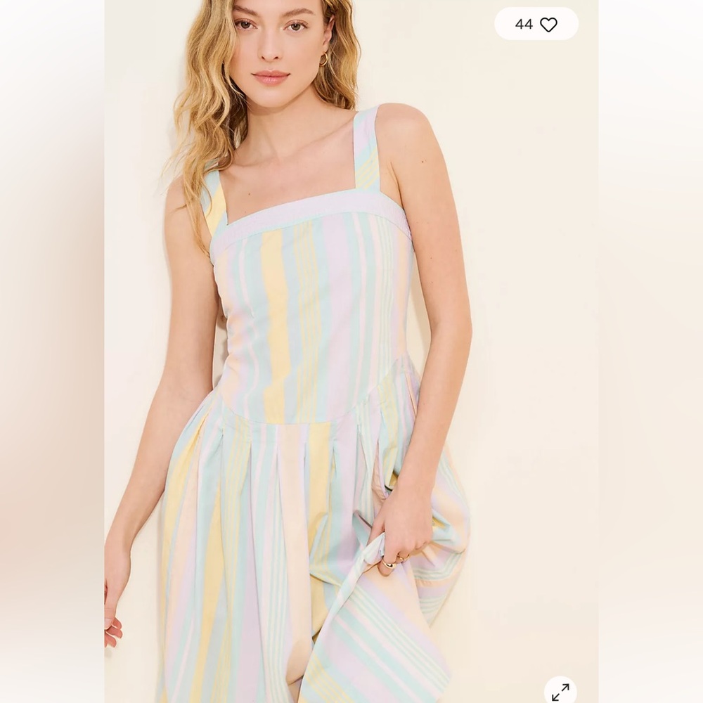 NWT Free People Primavera Striped Midi Dress in Pastel